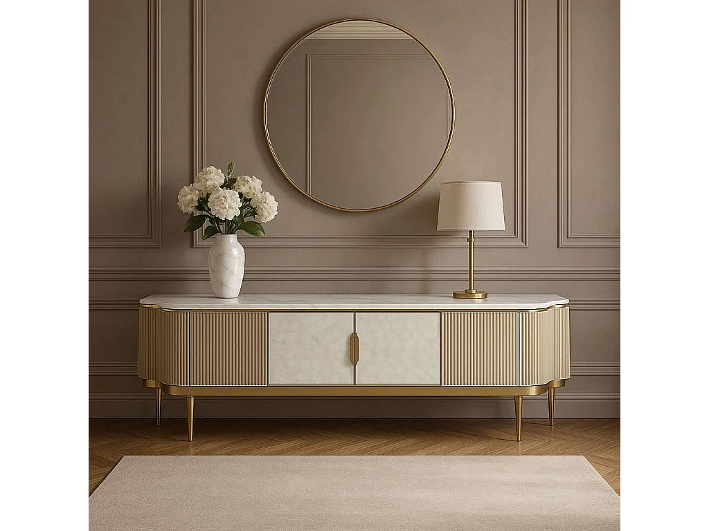 Commode 200x52x40 cm dorée Stilig ST905