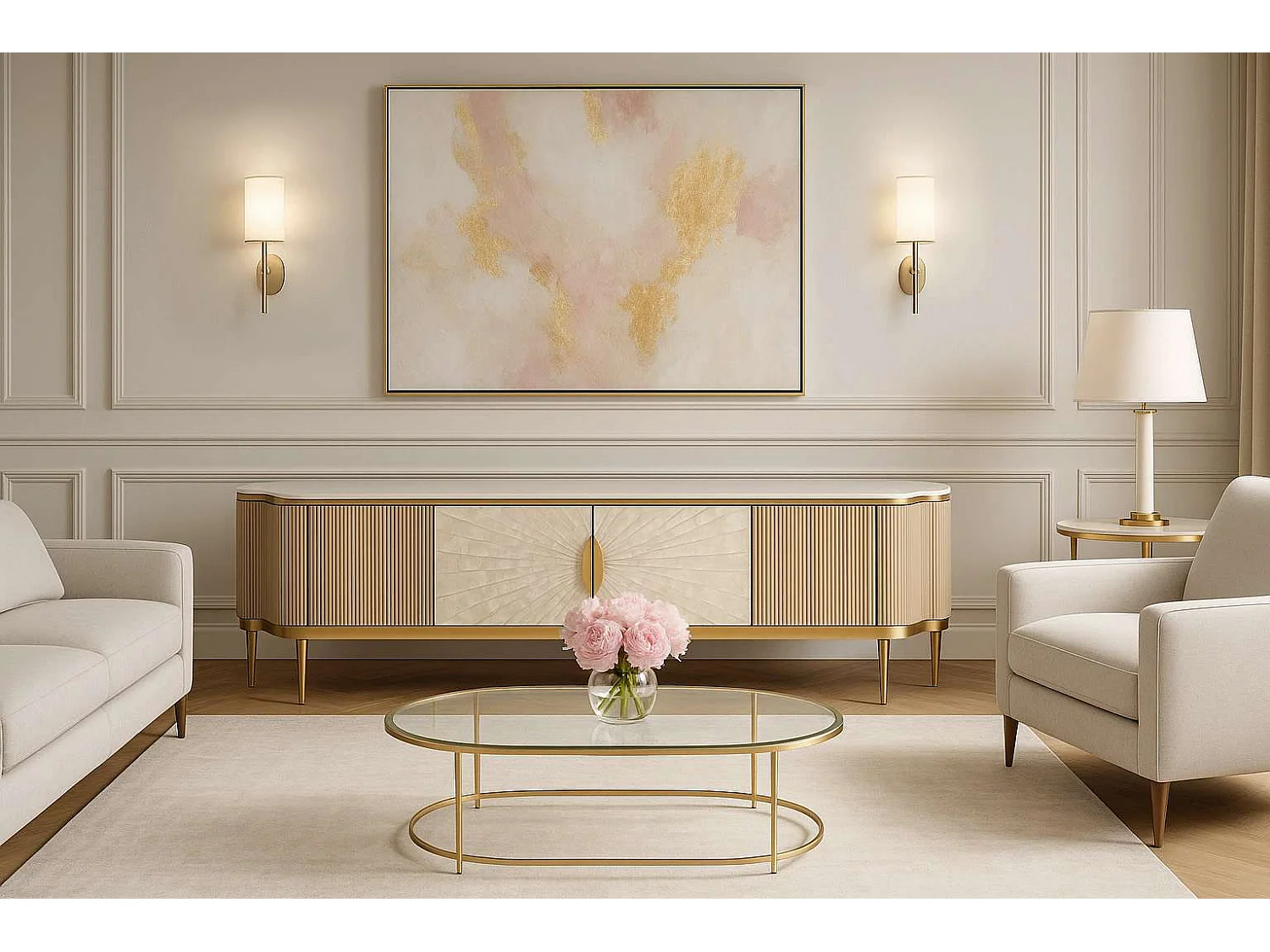 Commode 200x52x40 cm dorée Stilig ST905