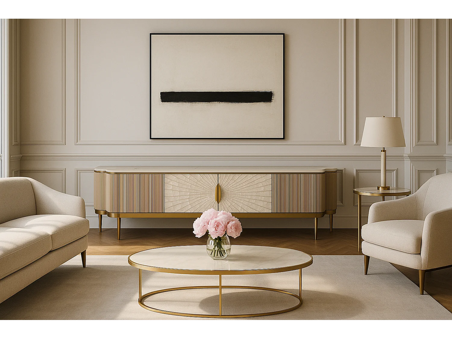 Commode 200x52x40 cm dorée Stilig ST905