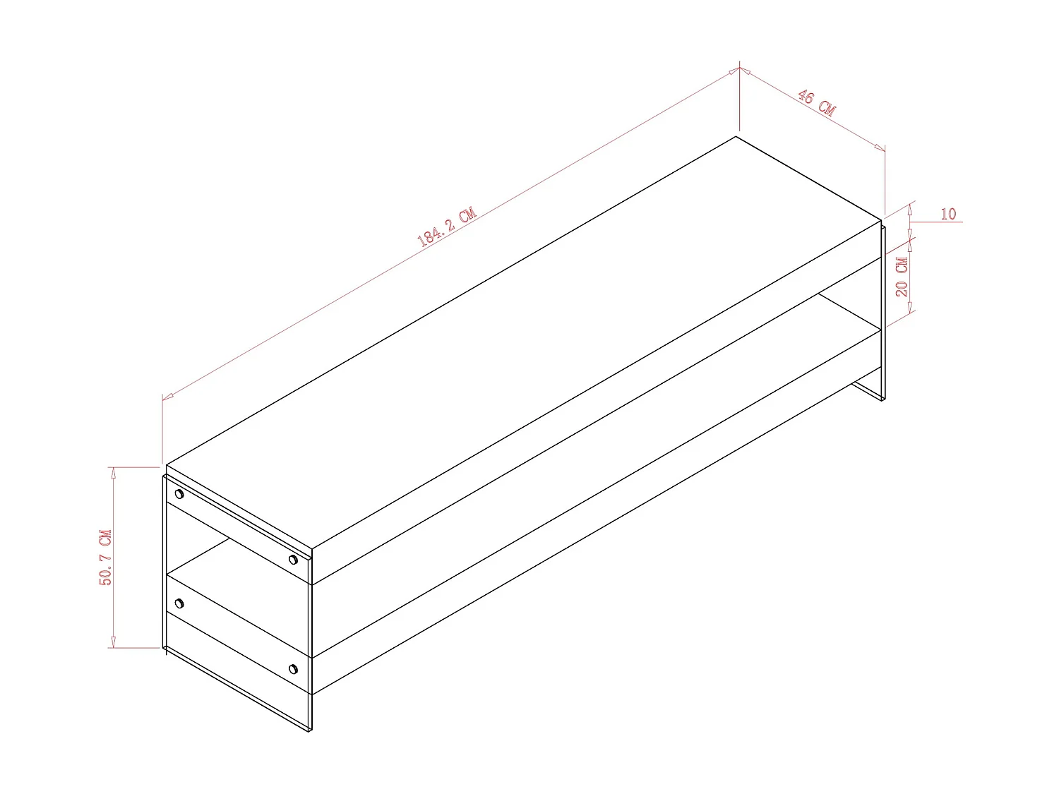 Ladekast 184x51x46 cm wit Soho SH08