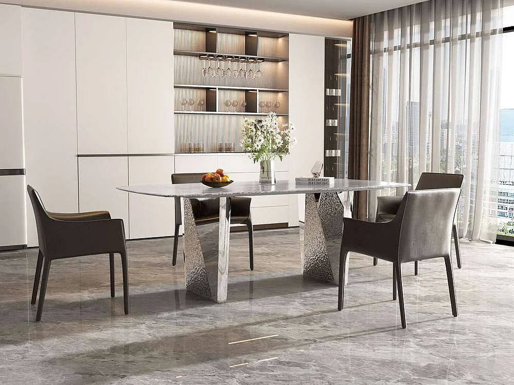 Table 200x75x100 cm argent Modig M33