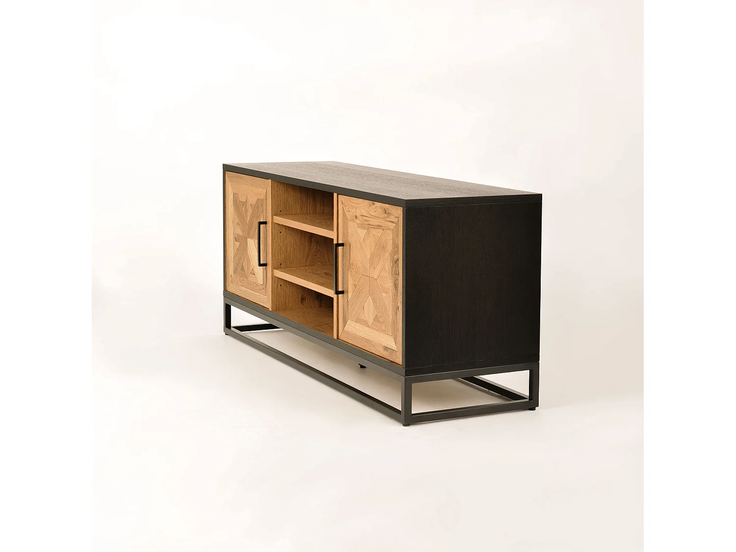 Kommode 133x55x39 cm schwarz Indus IN25-2