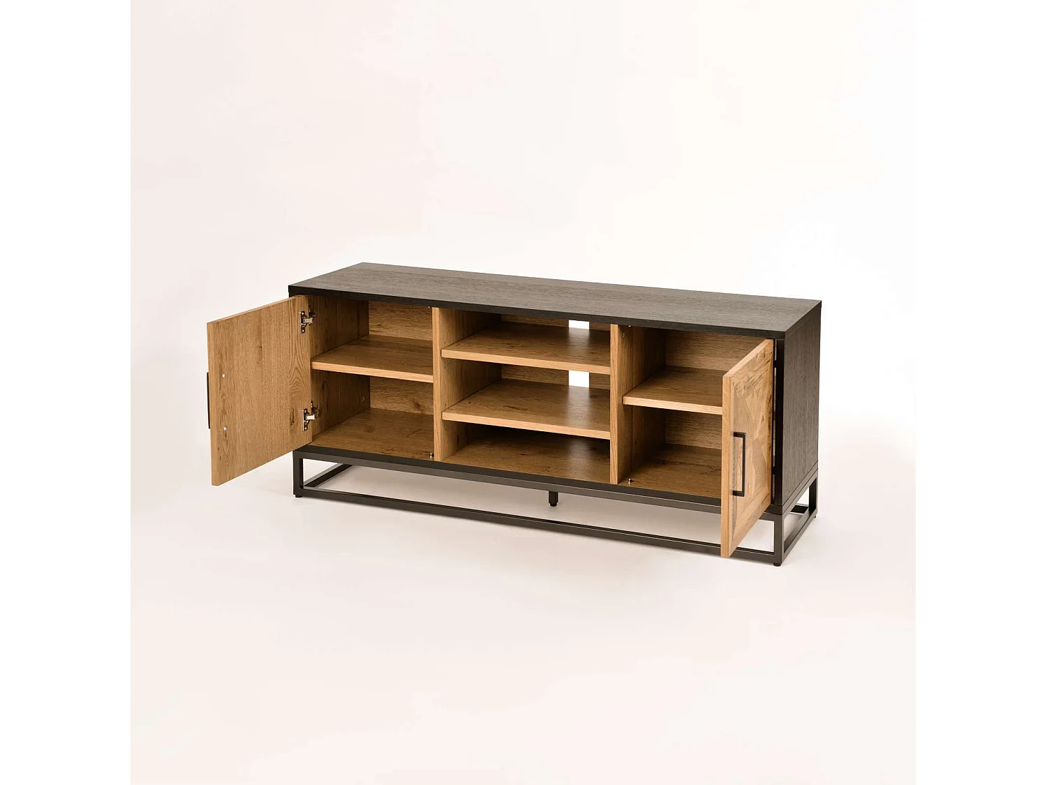 Kommode 133x55x39 cm schwarz Indus IN25-2