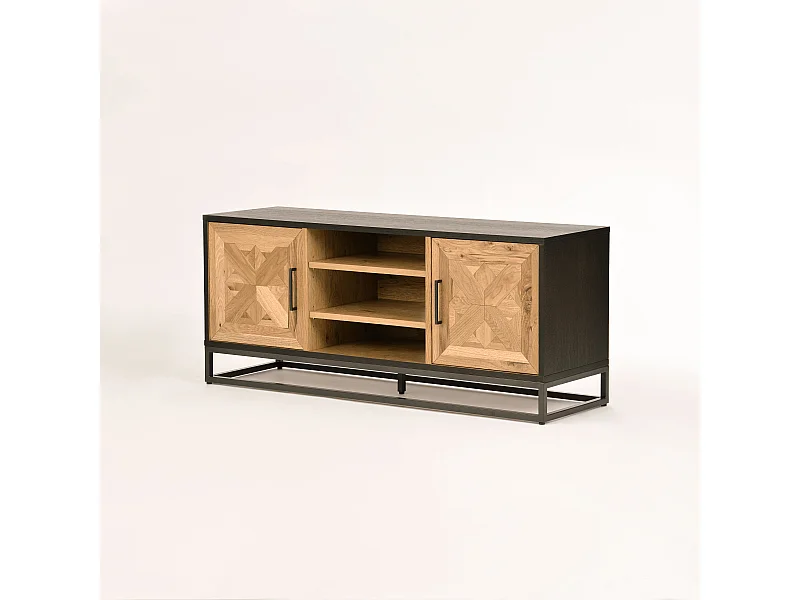 Kommode 133x55x39 cm schwarz Indus IN25-2