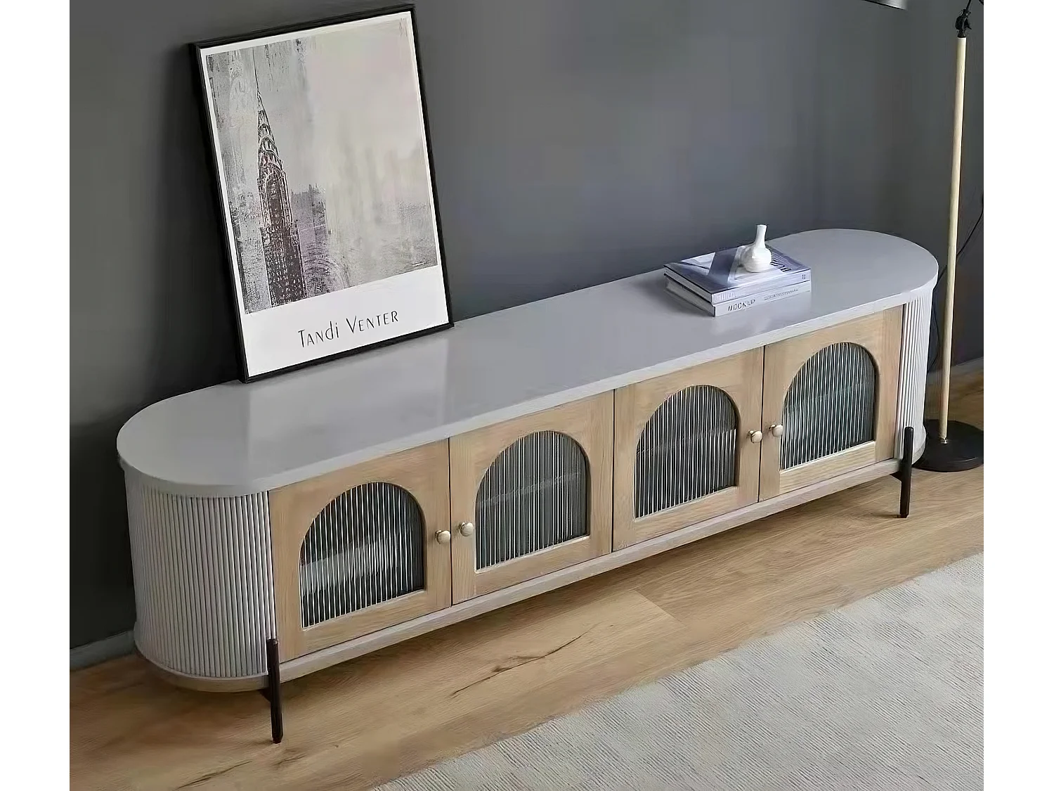 Buffet 200x60x40 cm gris stilig st382