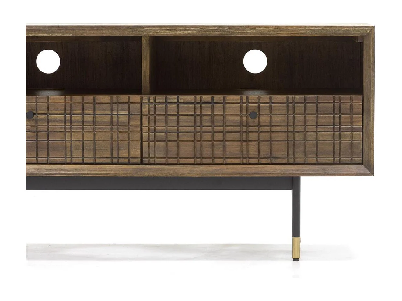 Commode 160x55x45 cm marron labyrinthe mazl01-160