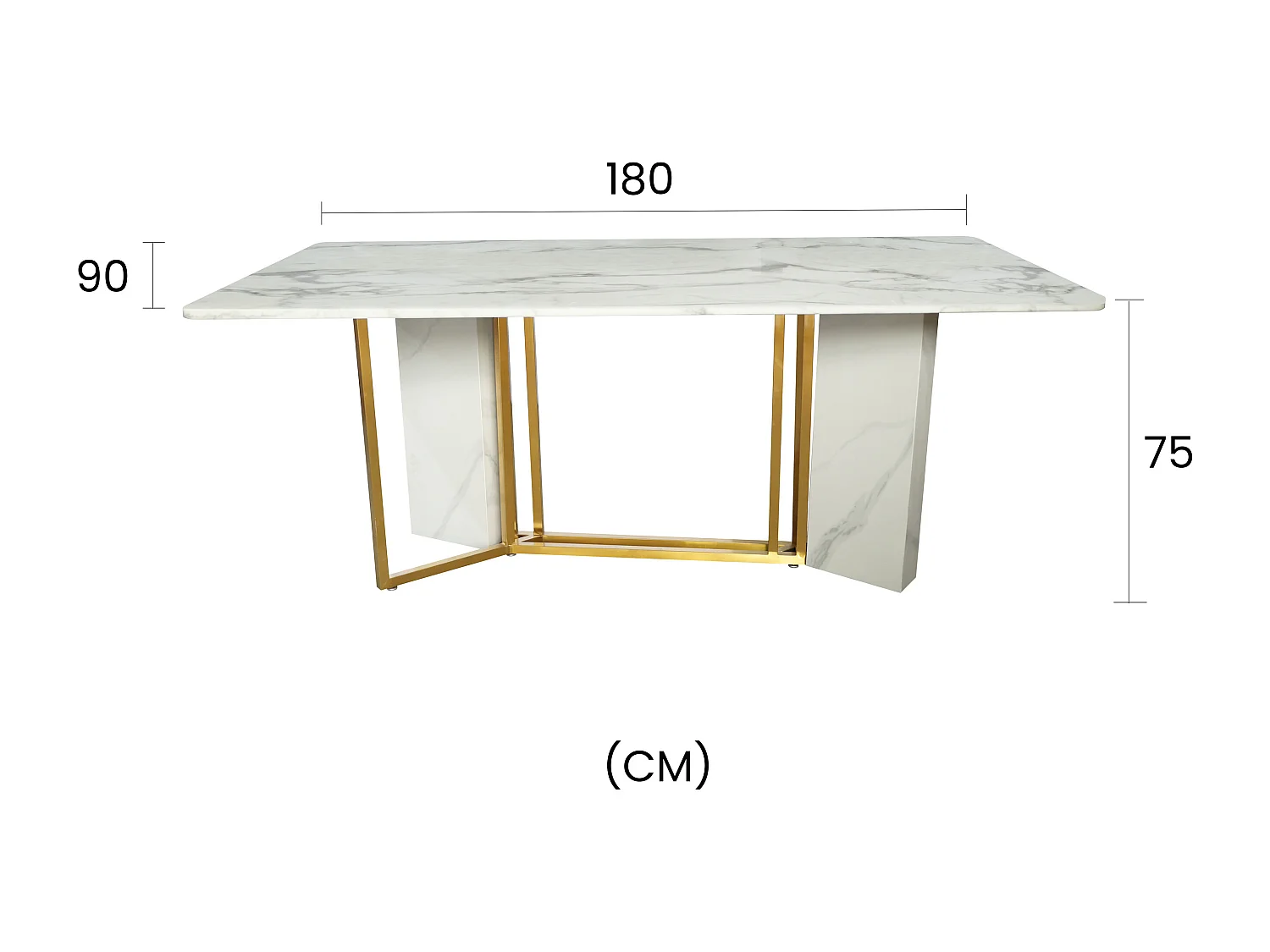 Table 180x75x90 cm blanc or modig m41
