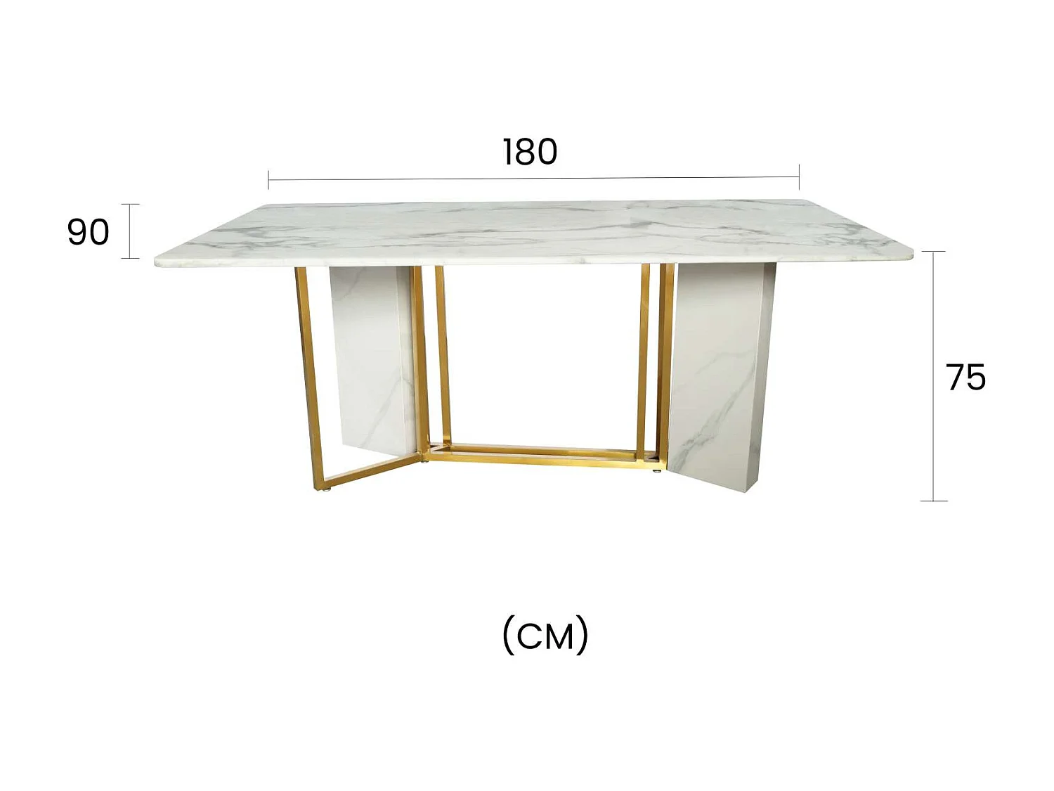 Table 180x75x90 cm blanc or modig m41