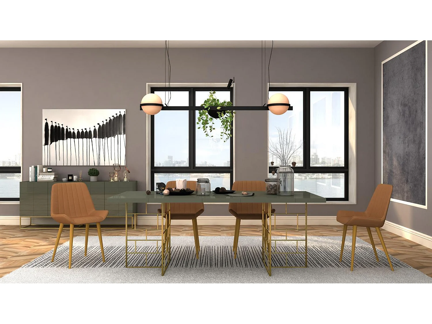 Table 200x76x90 cm vert Rose Hill RH10