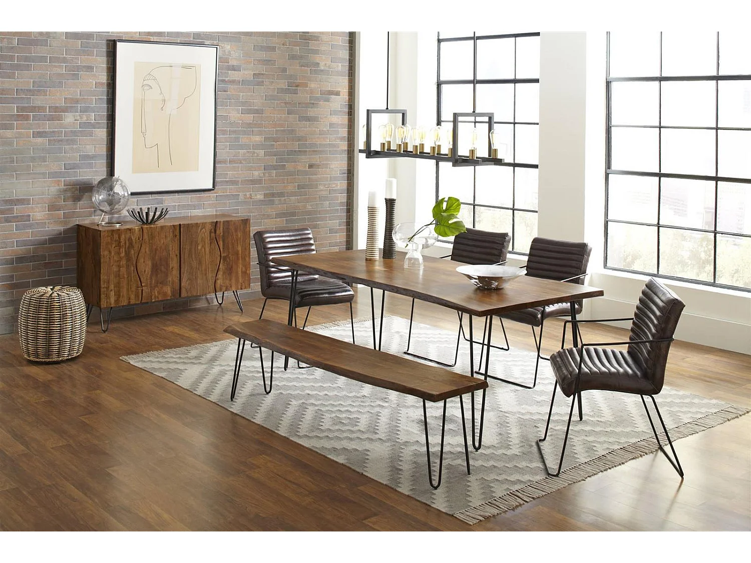 Table 99x73x201 cm marron noir Avola av1781-79