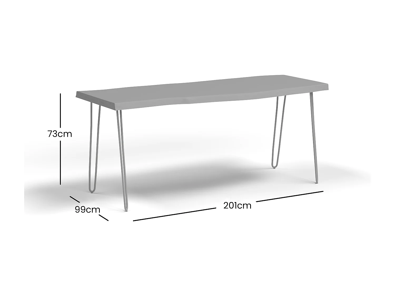 Table 99x73x201 cm marron noir Avola av1781-79