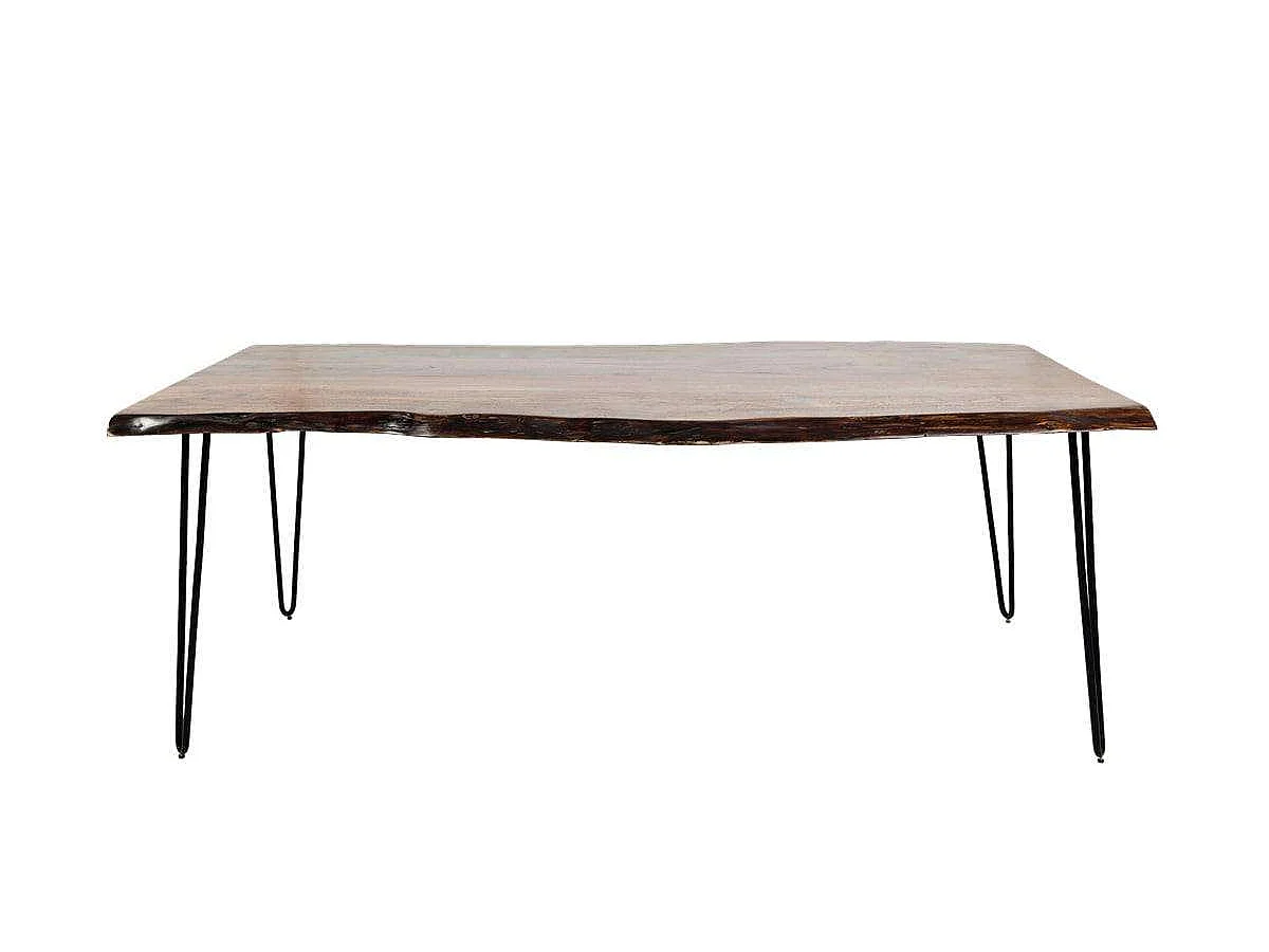 Spisebord, Avola, 200 cm, Valnød, Sort