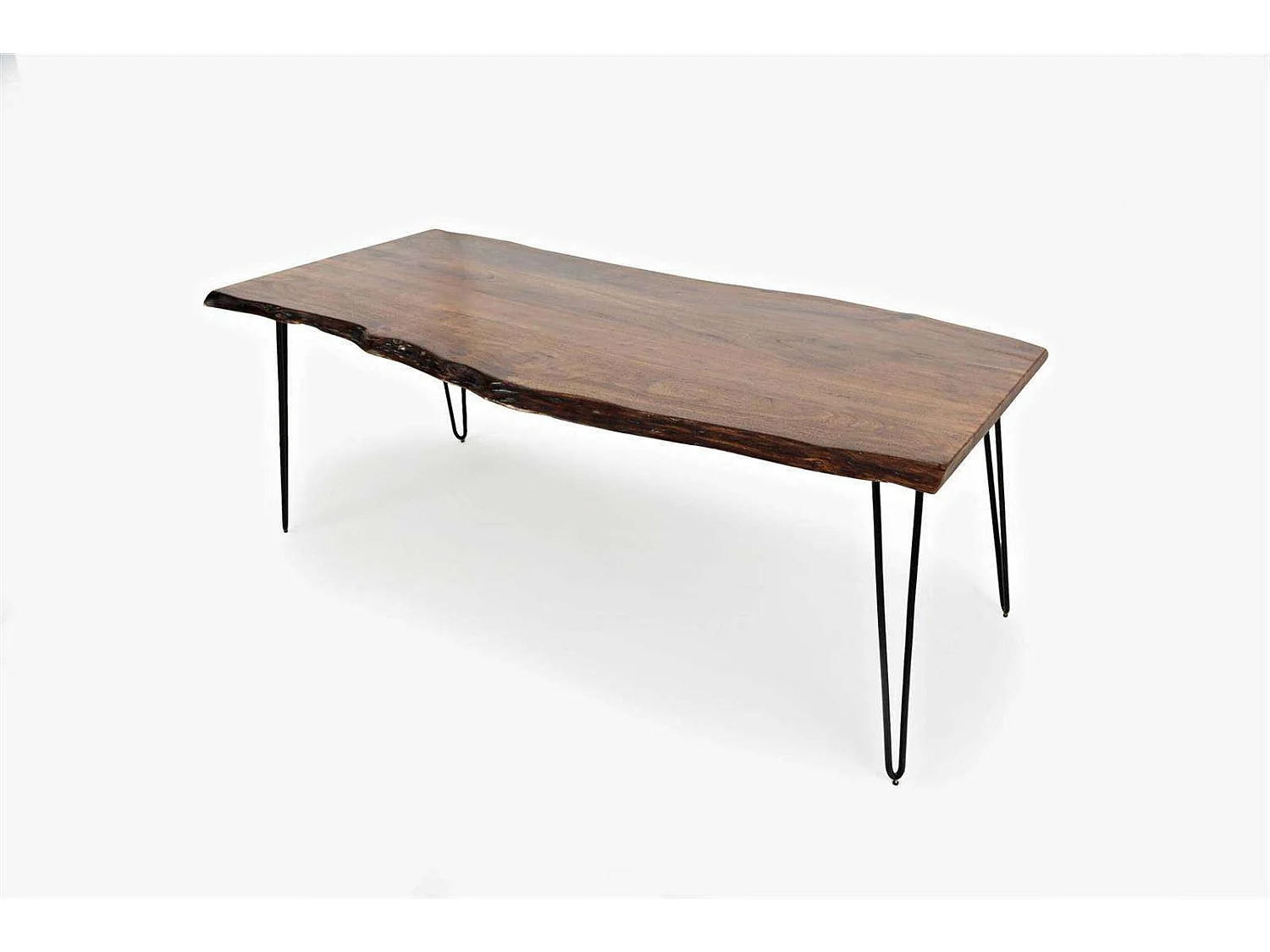 Spisebord, Avola, 200 cm, Valnød, Sort