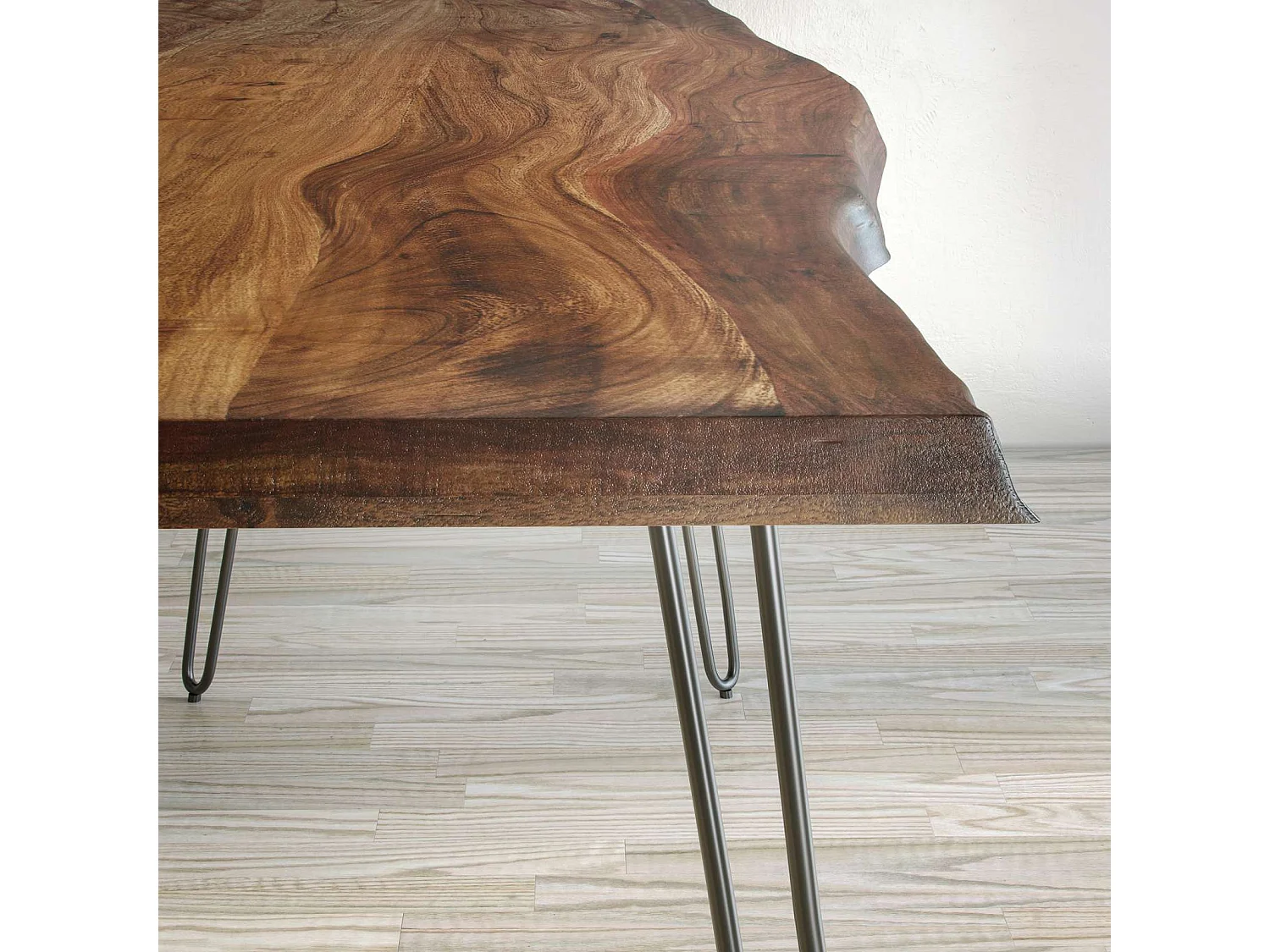Spisebord, Avola, 200 cm, Valnød, Sort
