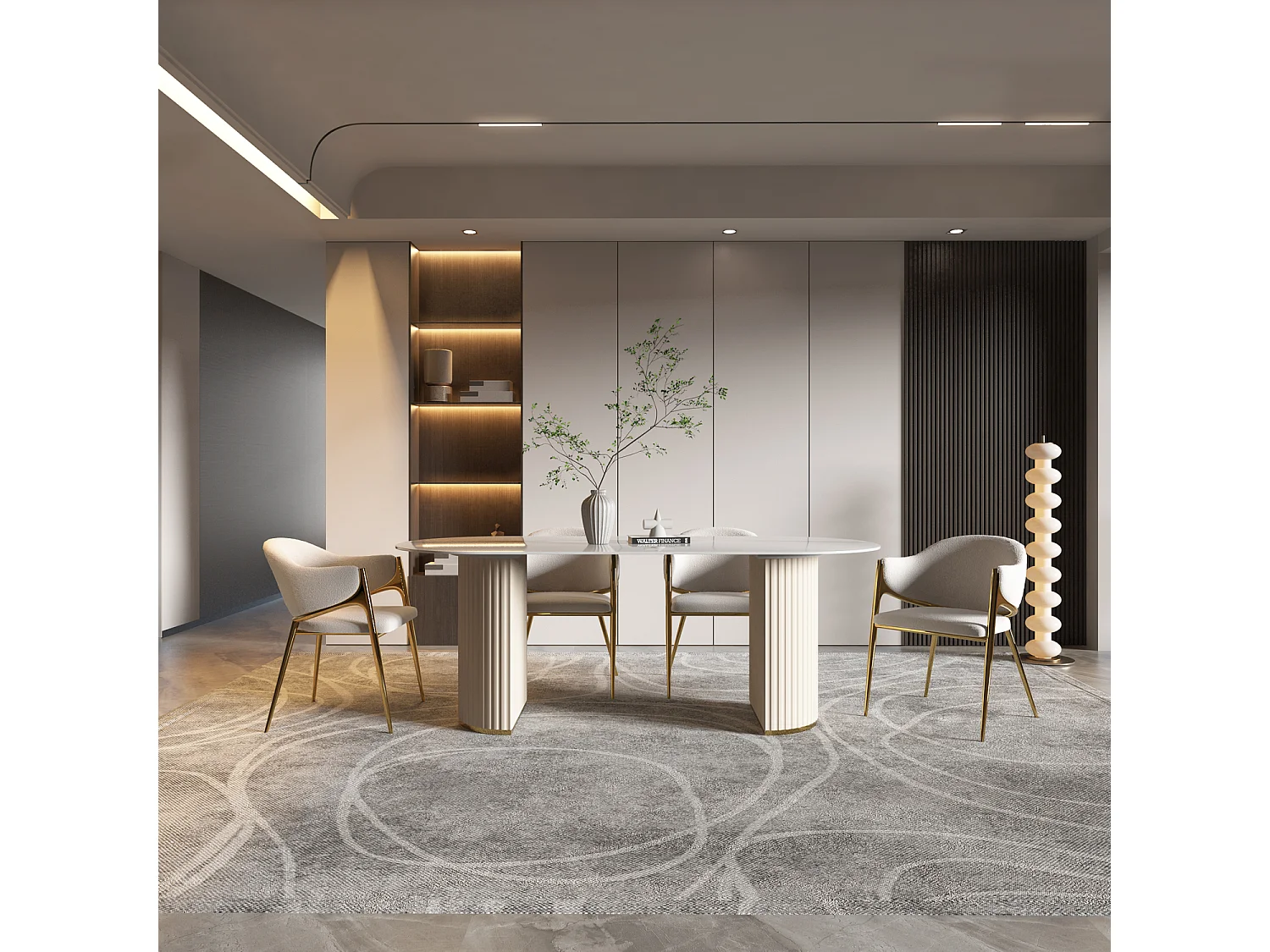 Table 180x75x90 cm blanc modig m95