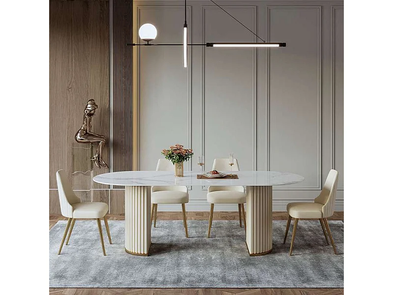 Table 180x75x90 cm blanc modig m95