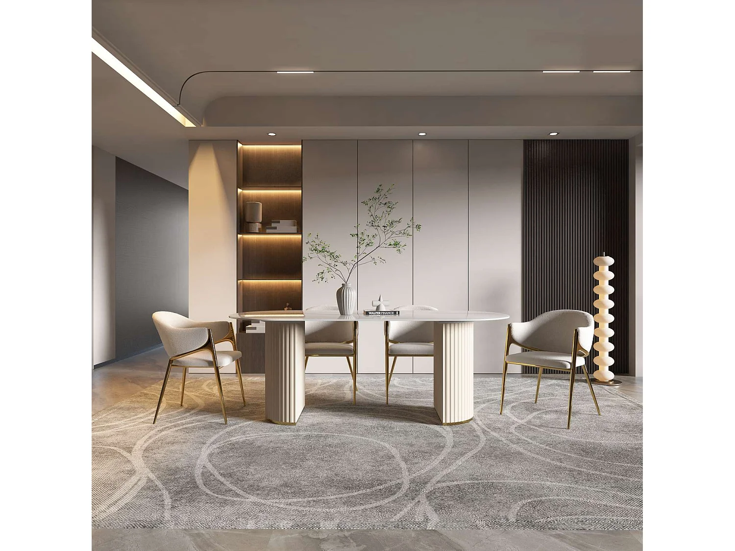 Table 180x75x90 cm blanc modig m95