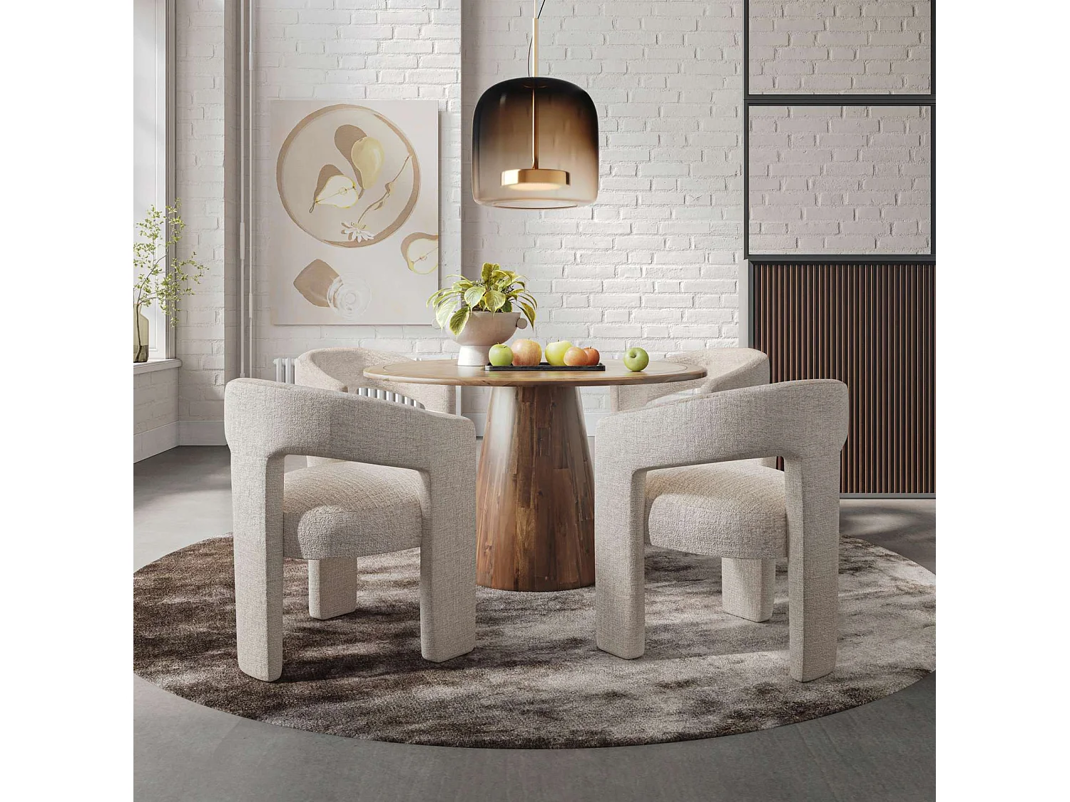 Table 127x76x127 cm Brown avola av2271-50
