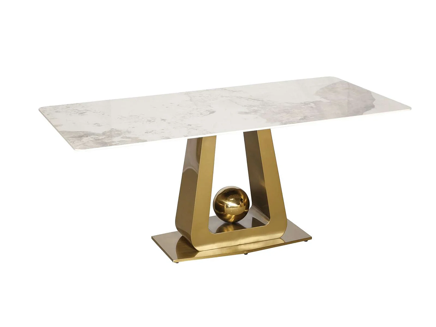 Table 180x75x90 cm white gold modig m57