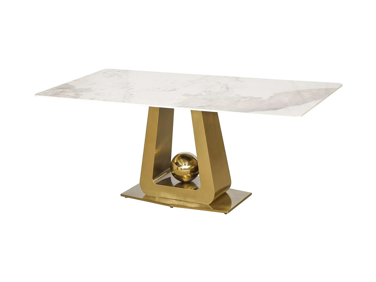Table 180x75x90 cm white gold modig m57