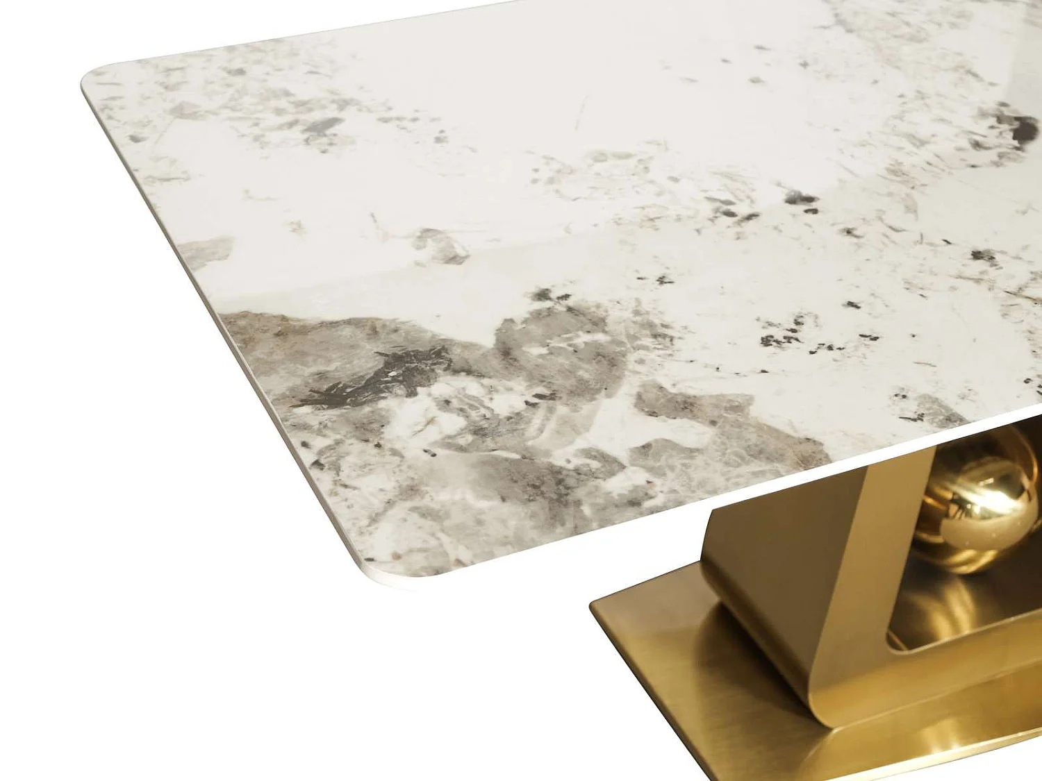 Table 180x75x90 cm white gold modig m57