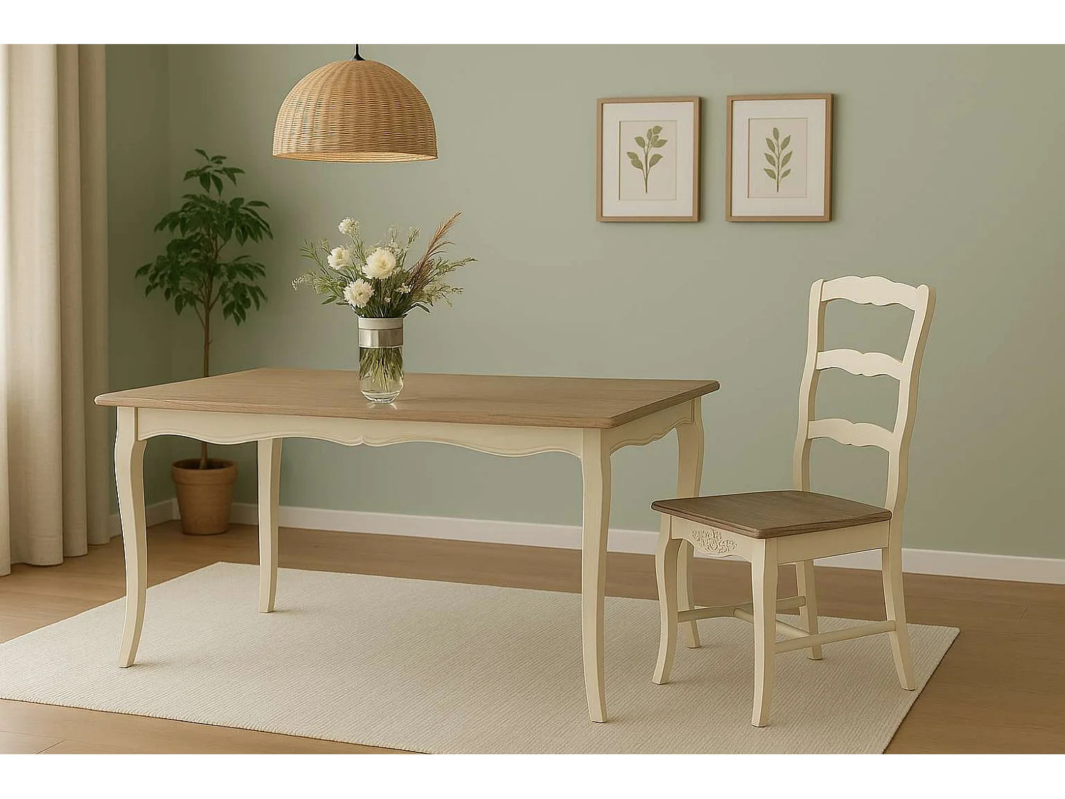 Stół 160x78x80 cm Kremowy Rimini RI026