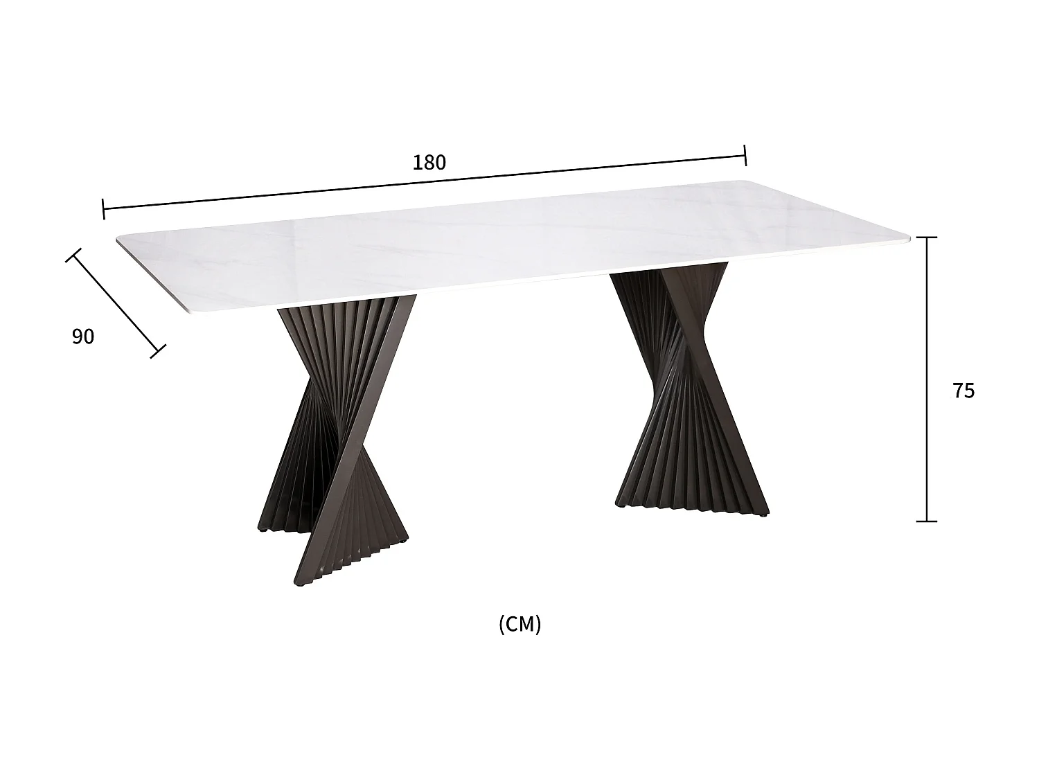 Tafel 180x75x90 cm wit Modig M17