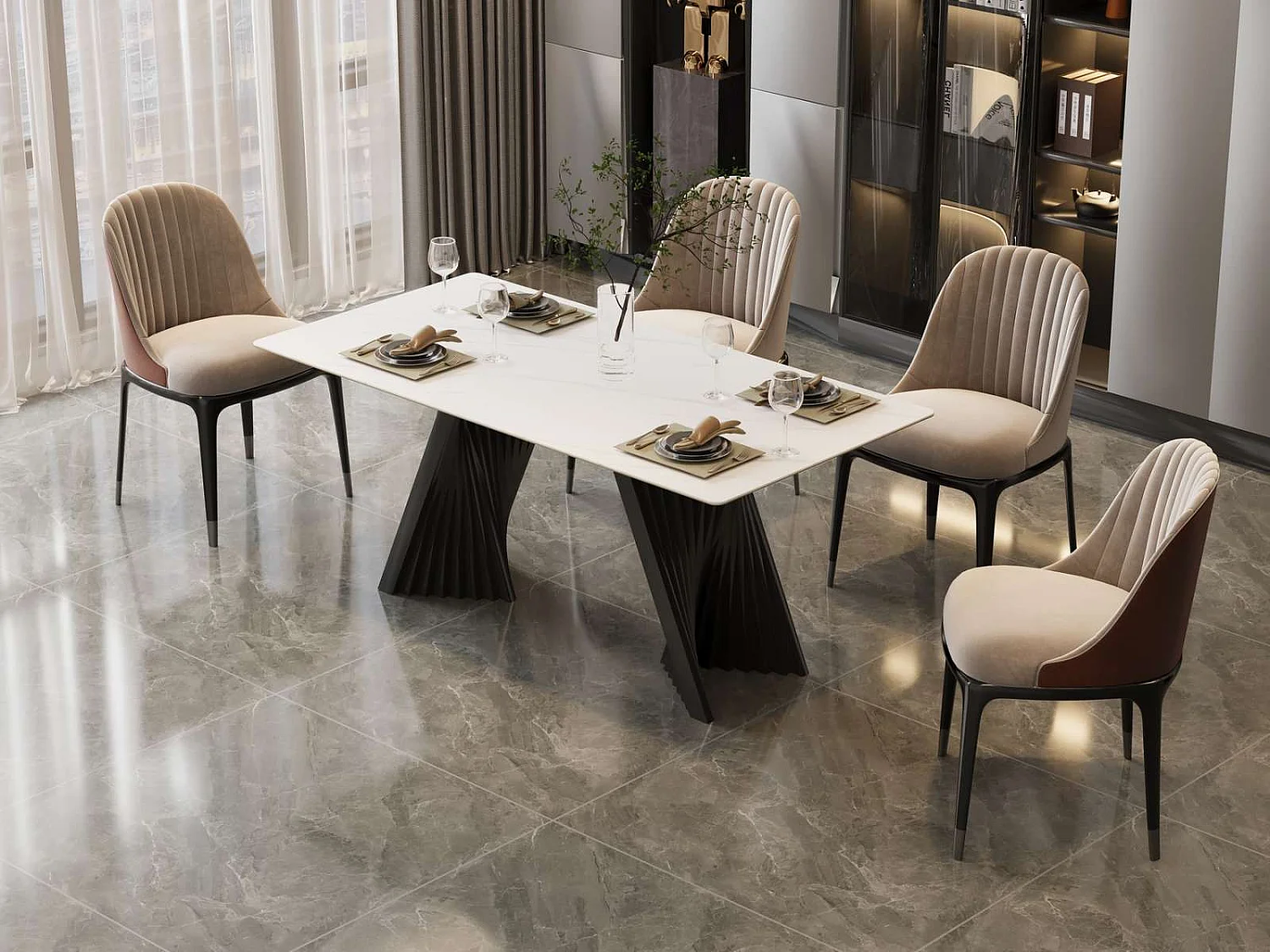 Table 180x75x90 cm blanc modig m17