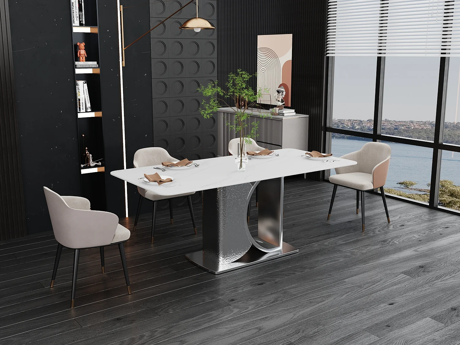 Table 180x75x90 cm blanche Modig M90