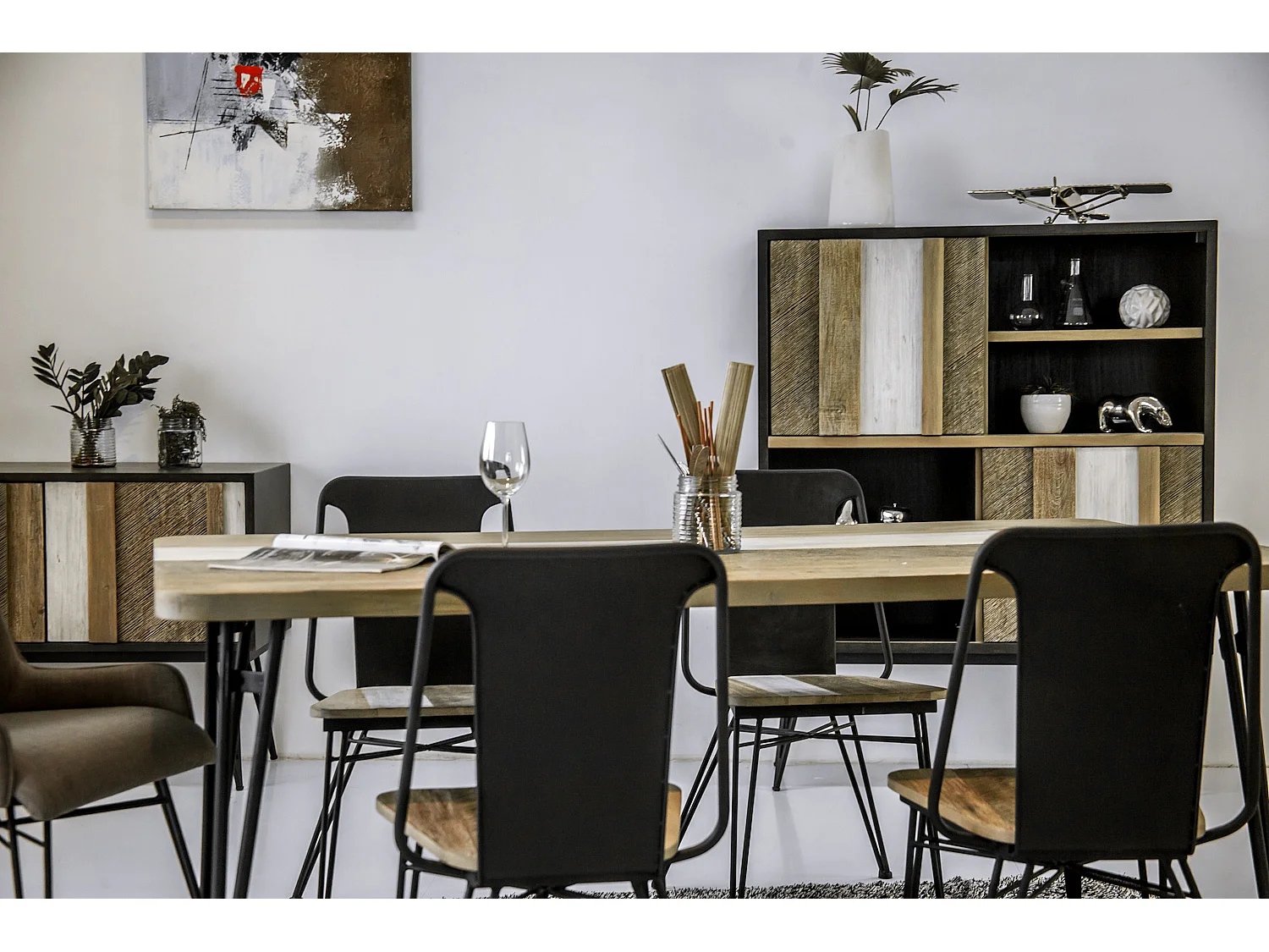 Table 180x76x80 cm noir Adesso Adesd05-180