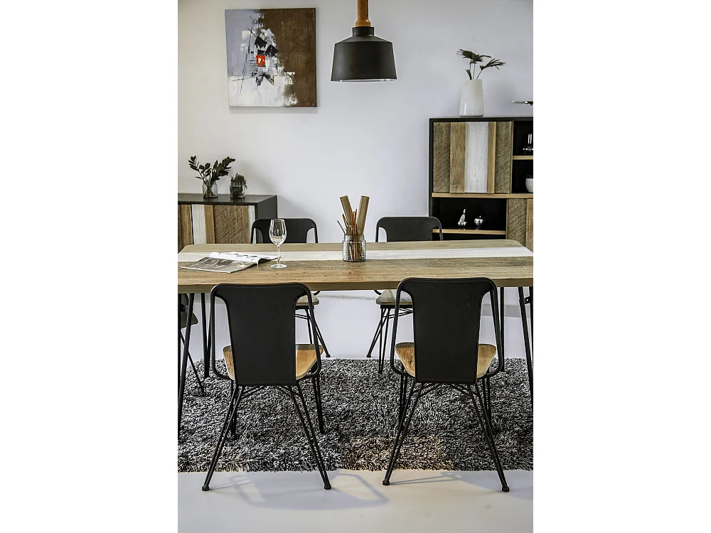 Table 180x76x80 cm noir Adesso Adesd05-180