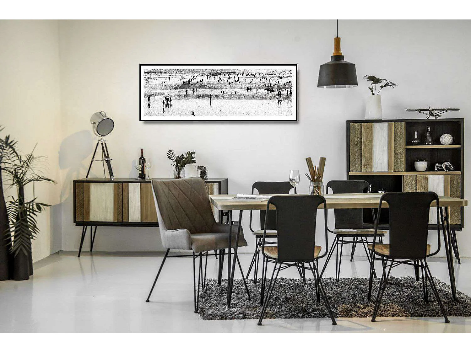 Table 180x76x80 cm noir Adesso Adesd05-180