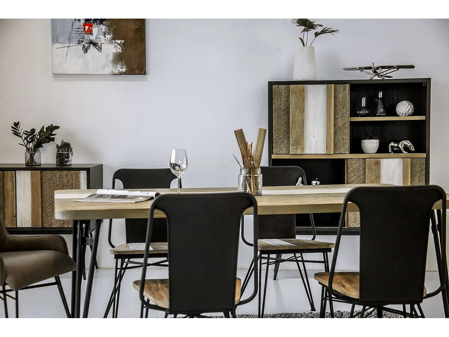 Table 180x76x80 cm noir Adesso Adesd05-180