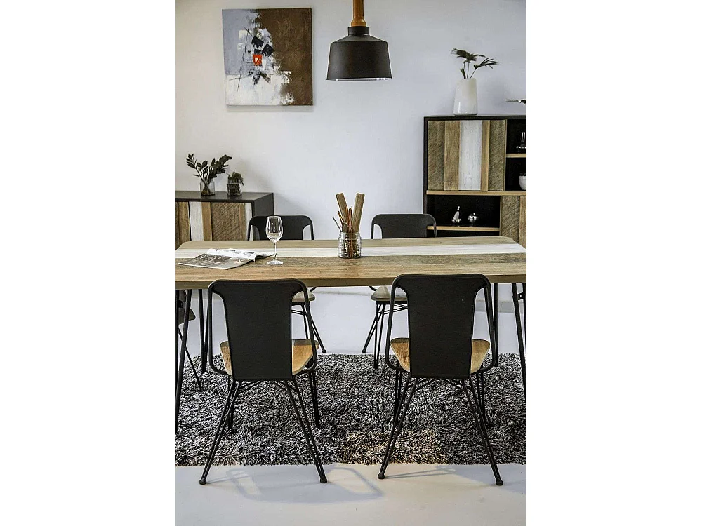 Table 180x76x80 cm noir Adesso Adesd05-180