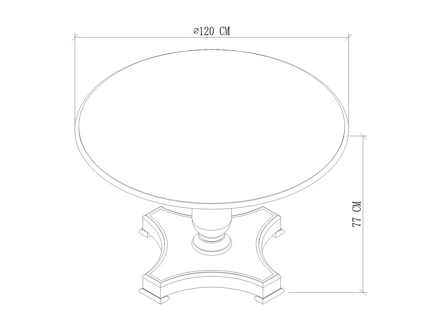 Table 120x79x120 cm Crème clair dijon di13
