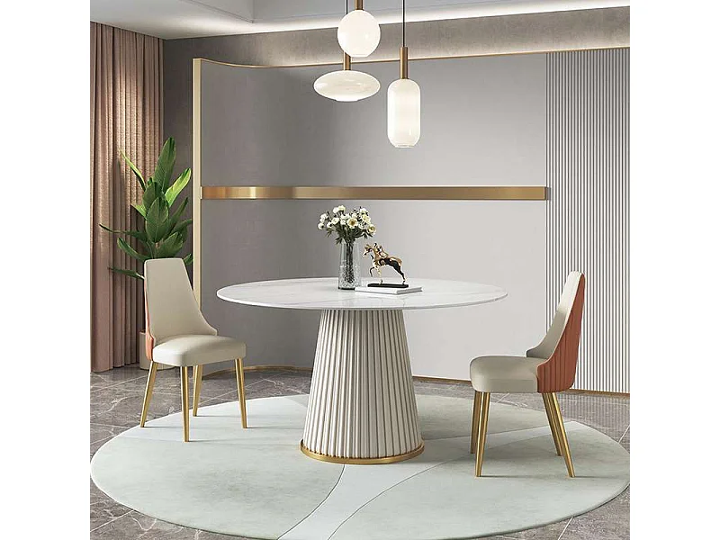 Ovalt spisebord, Modig, 120 cm, hvid
