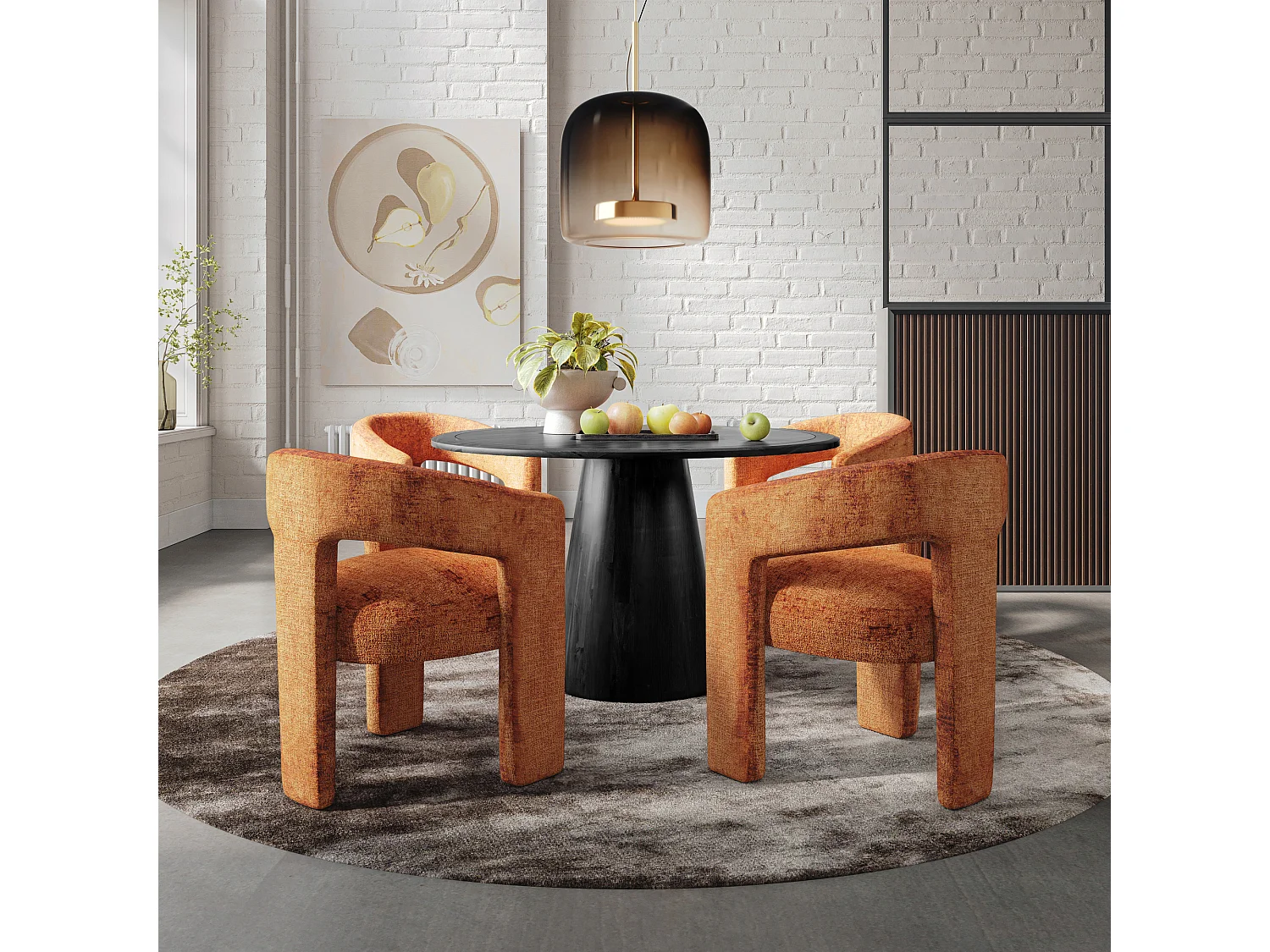 Table 127x76x127 cm noire Avola AV2271-50B