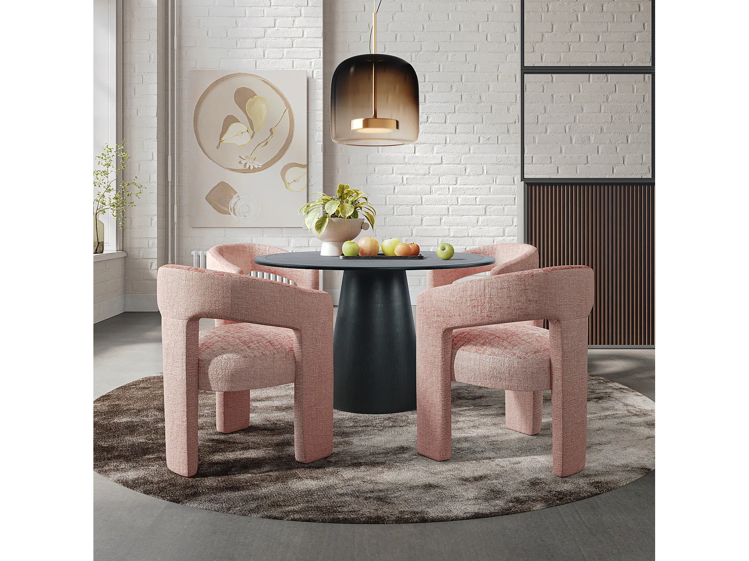 Table 127x76x127 cm noire Avola AV2271-50B