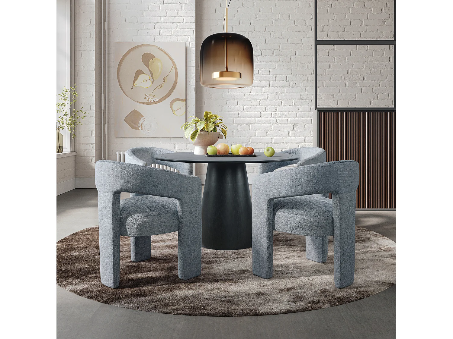 Table 127x76x127 cm noire Avola AV2271-50B