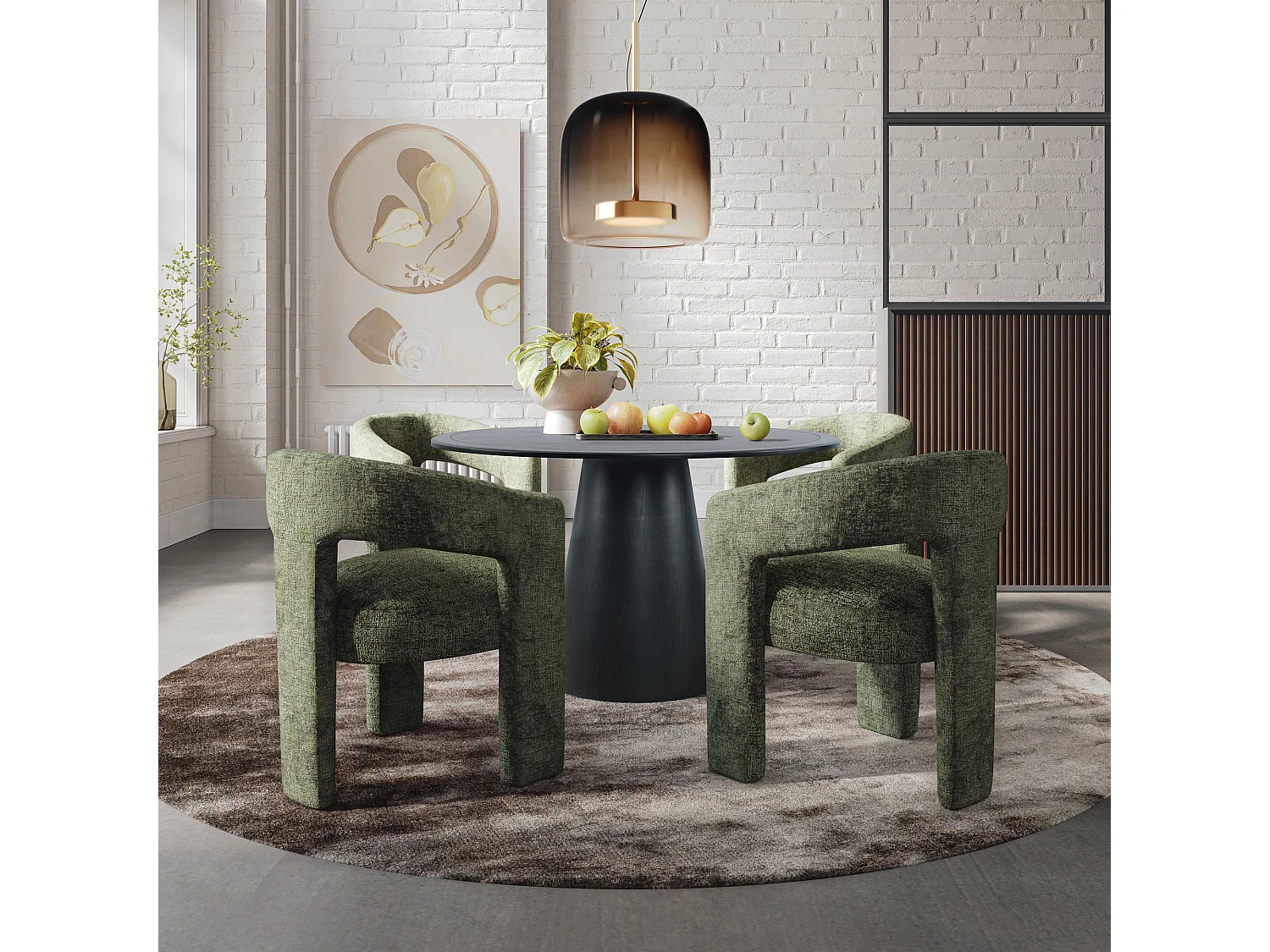 Table 127x76x127 cm noire Avola AV2271-50B