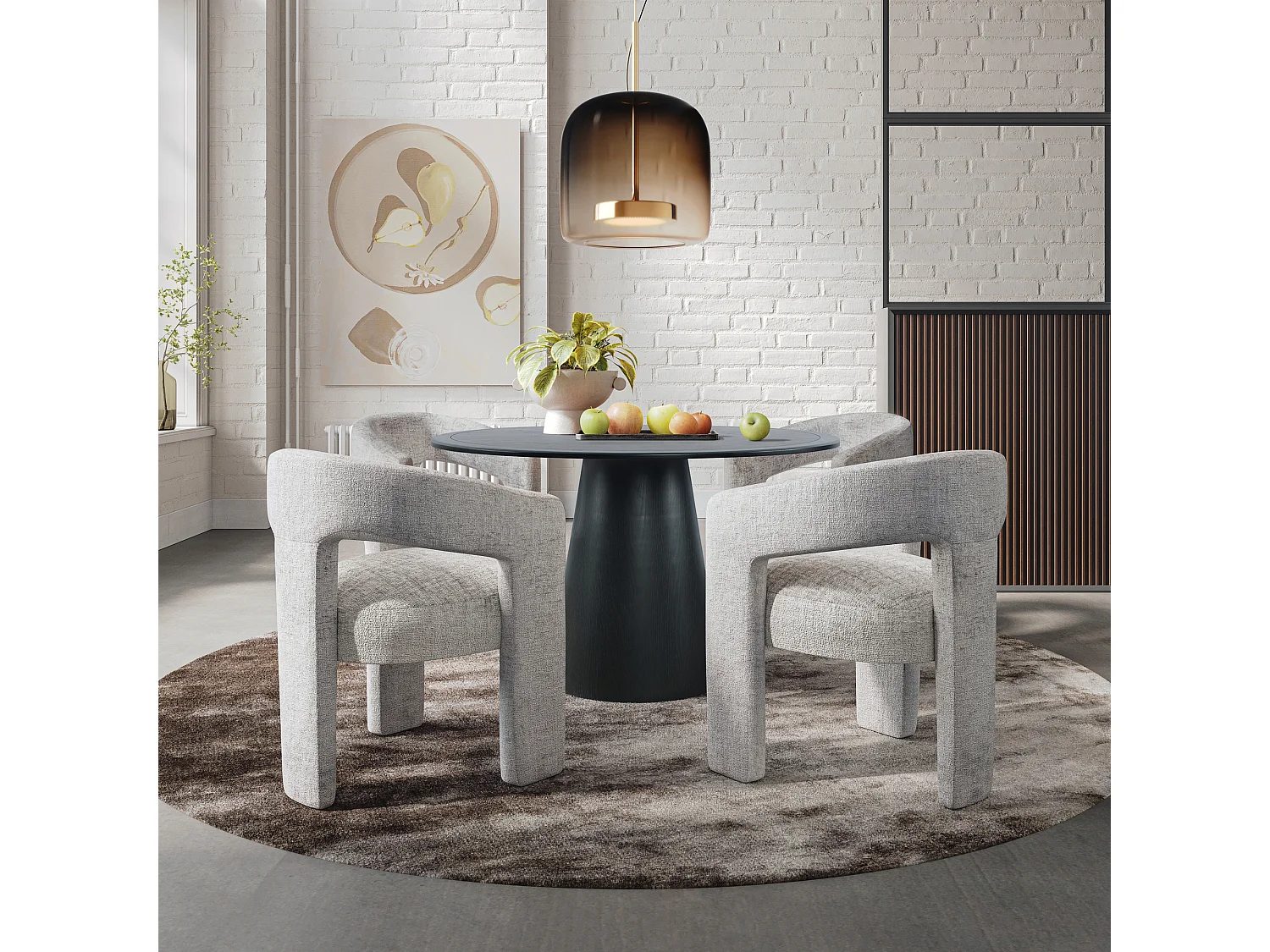 Table 127x76x127 cm noire Avola AV2271-50B