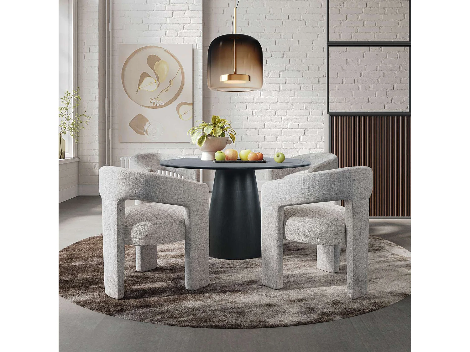 Bord, Avola, 127 cm, Sort