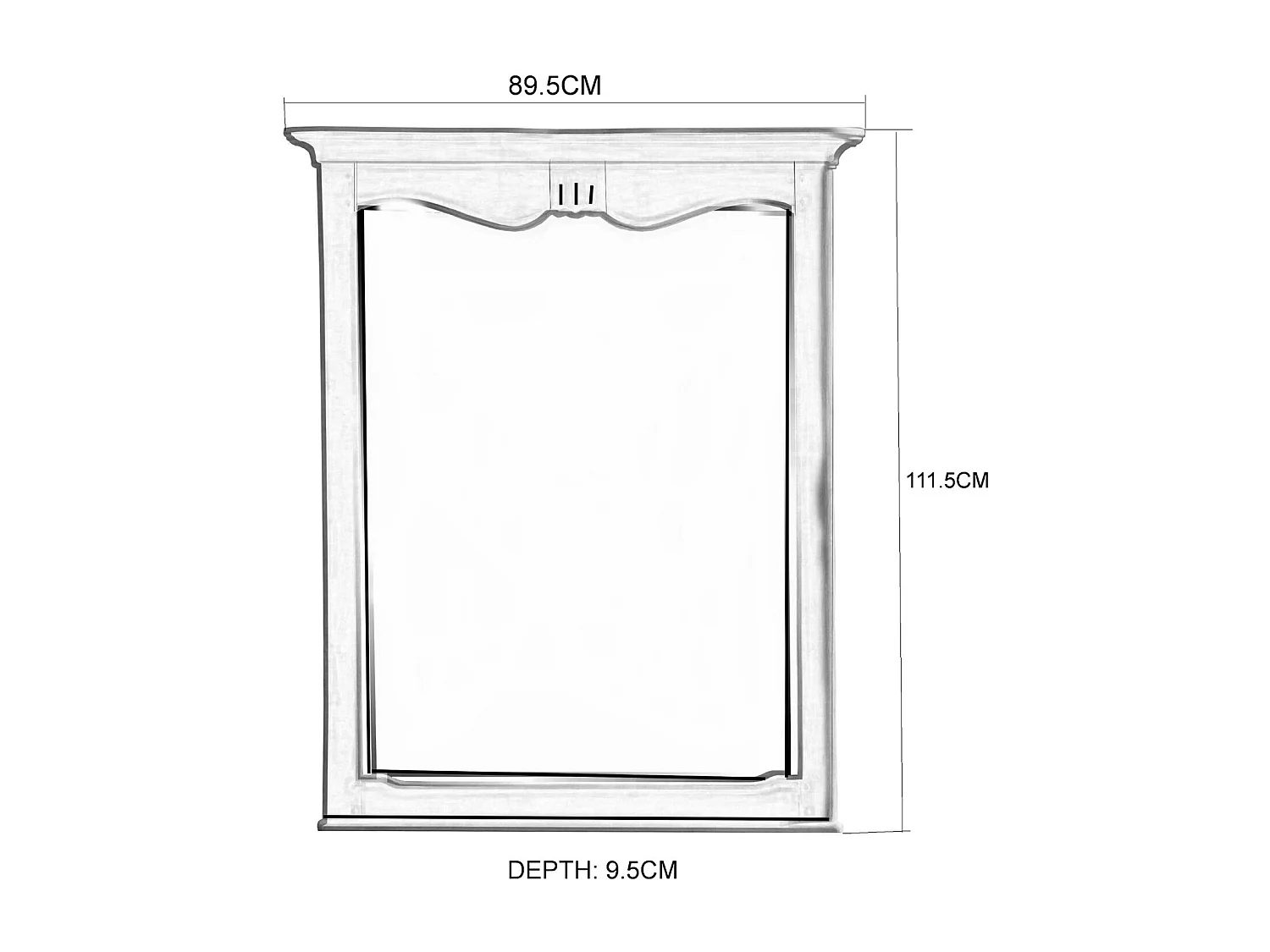 Miroir 89,5x111,5x9,5 cm Beige Venezia Bianco