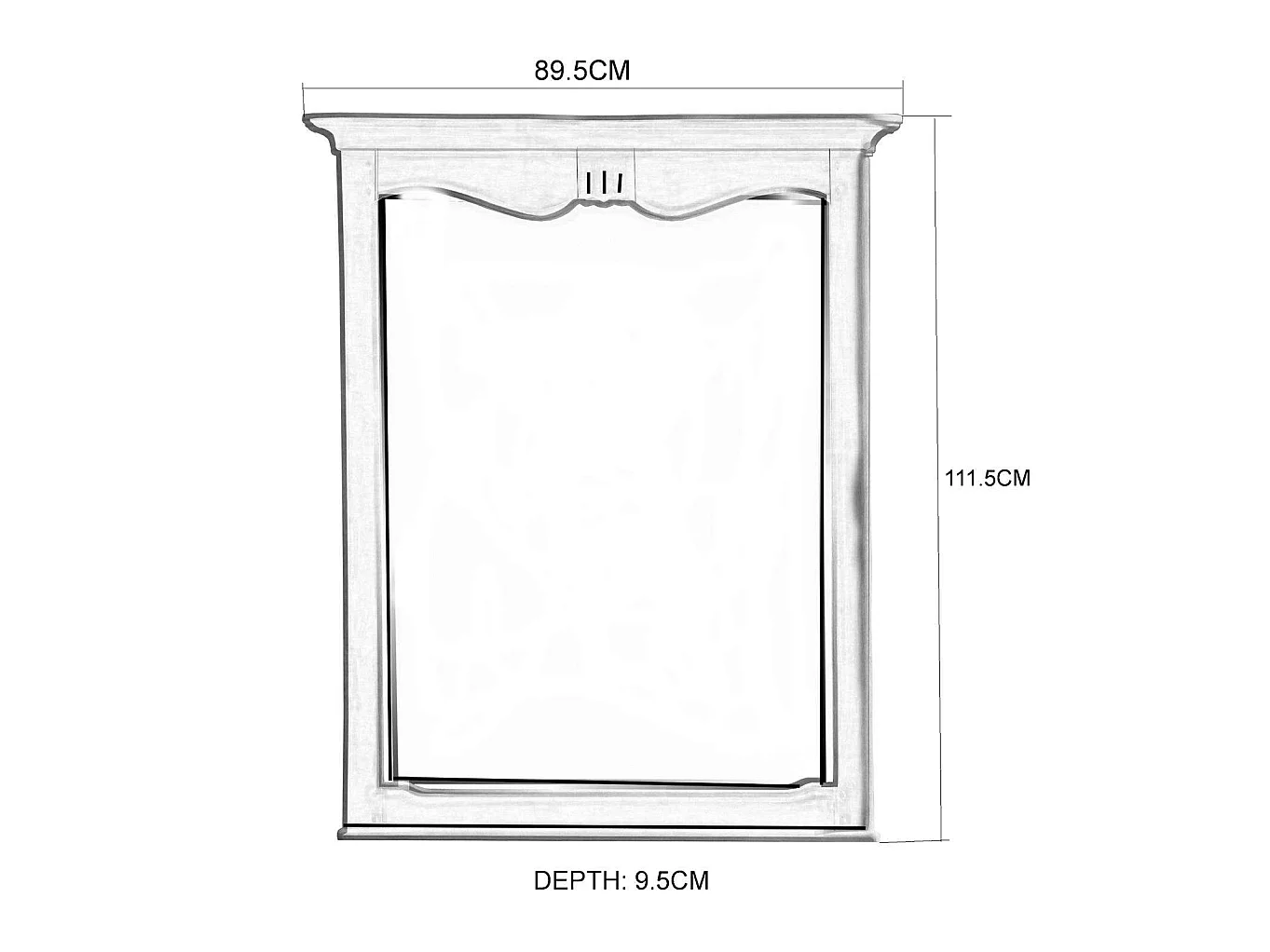 Spegel, Venezia Bianco, 68x88/92 cm, Ljus Beige