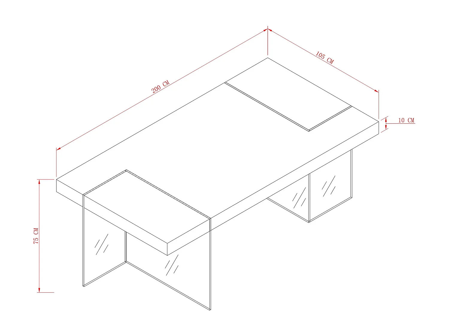 Table 200x75x105 cm Marron Soho SH16