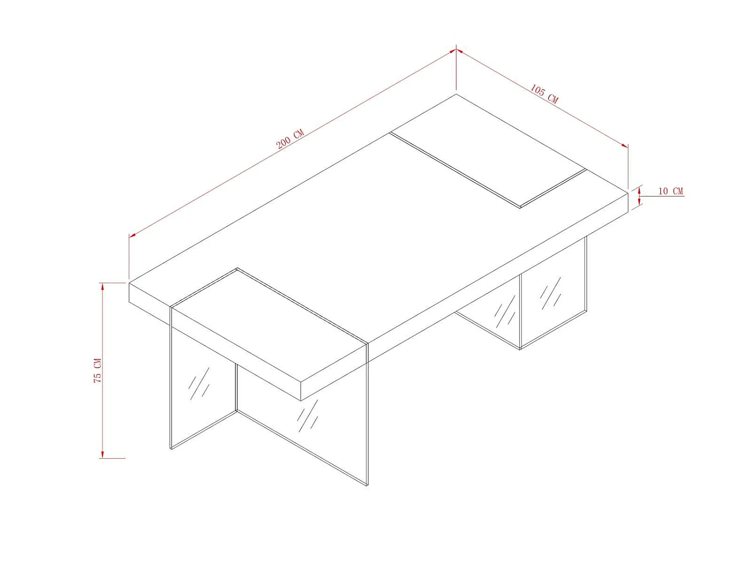 Tafel 200x75x105 cm Bruin Soho SH16