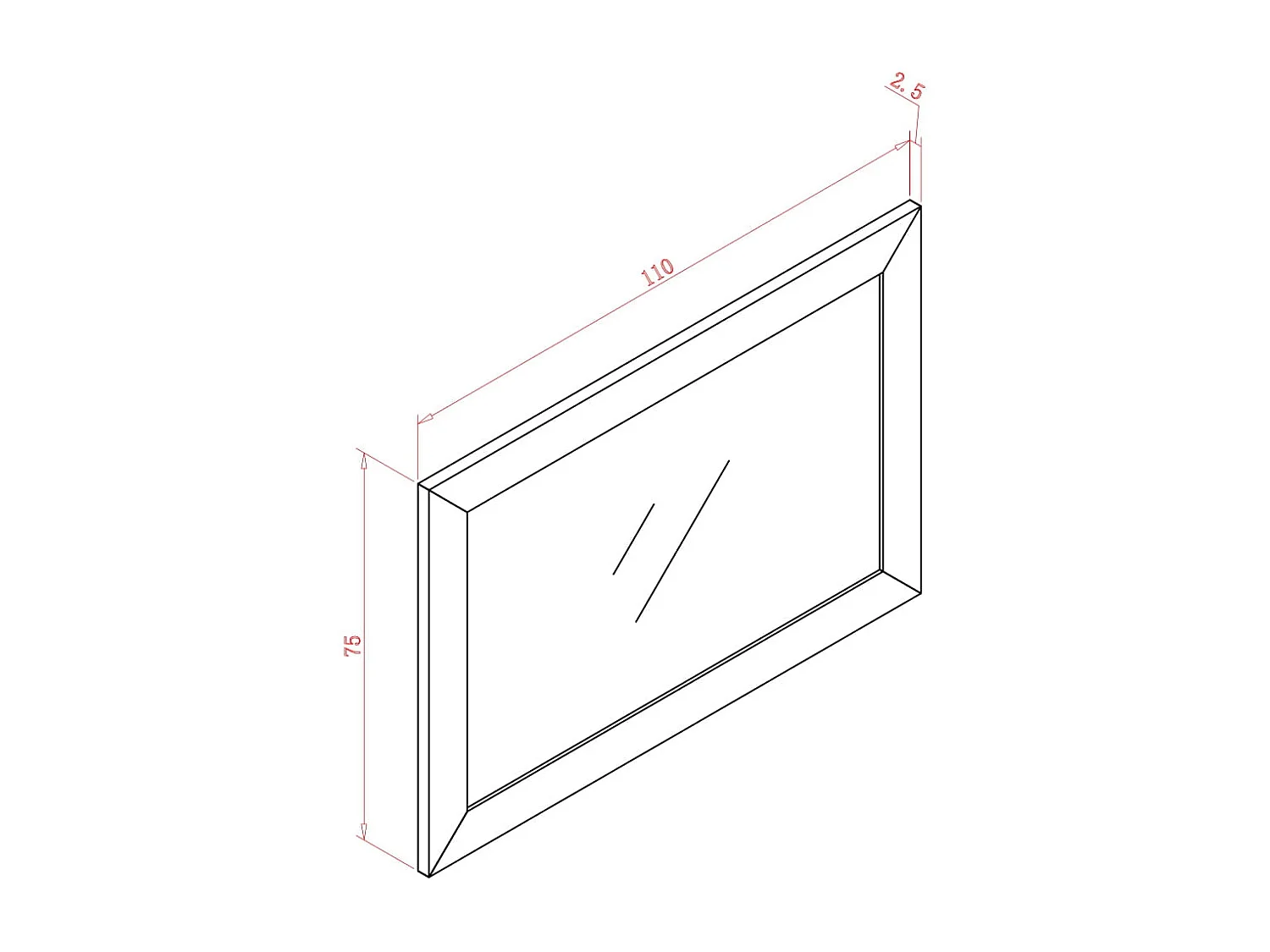 Miroir 110x75x2,5 cm vert rose hill rh11