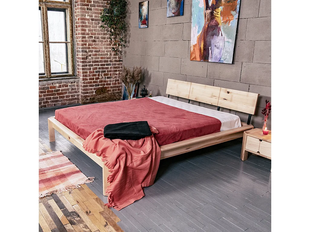 Doppelbett 180x200 cm, natur, Loft