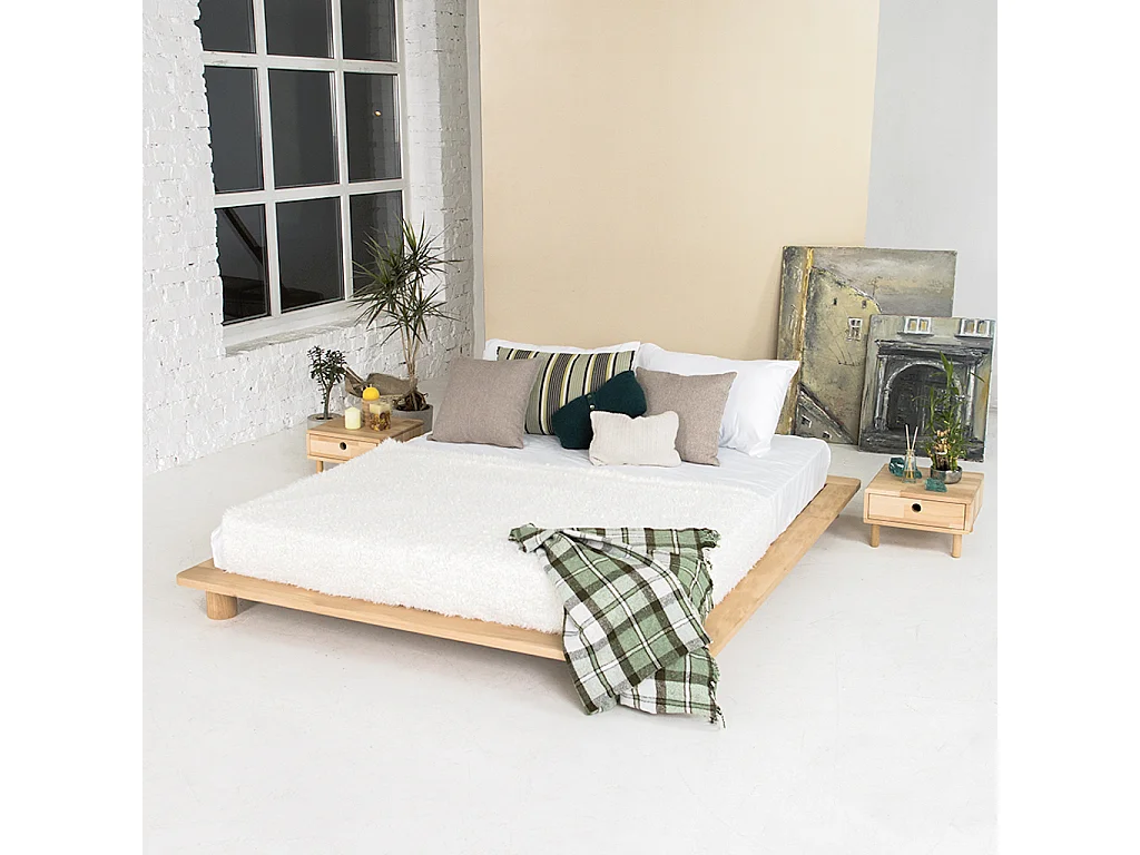 Doppelbett 160x200 cm unbehandelter Kiefernholz