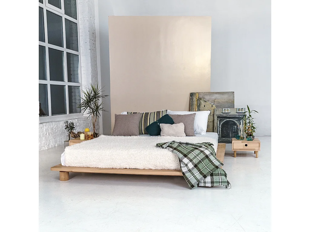 Doppelbett 160x200 cm unbehandelter Kiefernholz